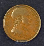Boxing - Banbury^ Prize Fighting Ring 1789^ Copper Medallion Obverse; Bust of Thomas Johnson.