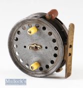 Hardy Bros Alnwick ‘The Silex No.2’ 2 ¾” alloy casting reel marked ‘W’ internally^ perforated face