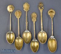 Collection of silver golfing teaspoons from 1912 onwards (6) - with London^ Birmingham and Sheffield