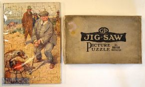Rare original period golfing jigsaw picture puzzle c1920 – titled A Bad Lie by well-known humorous