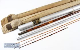 Collection of various Hardy and other makers rod / tip tubes (5) – 3x Hardy Bros Alnwick Alloy rod