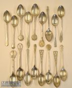 Hallmarked Silver Golf Teaspoon Selection: assorted designs and hallmarks including; NGC^ LGU^