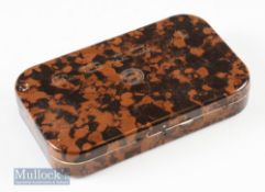 Hardy Bros Neroda mottled brown dry fly case having internal compartments with sliding tops^