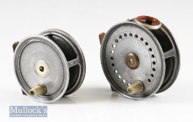 C Farlow London 3 ½” alloy fly reel marked ‘Holdfast’ with red agate line guide^ no cracks^ together