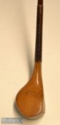Fine quality made R Kirk Jnr early bulger dog wood scare neck brassie – fitted with greenheart shaft