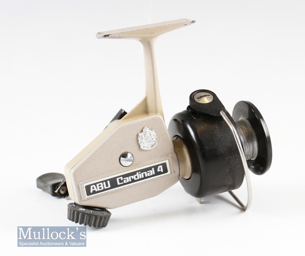 ABU Cardinal 4 fixed spool reel in Champagne finish fitted with a later side plate^ runs smooth in - Image 2 of 2