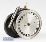 Hardy Bros Alnwick ‘The Super Silex 3 ¼” Multiplier’ reel internally stamped RMS^ ribbed brass foot^