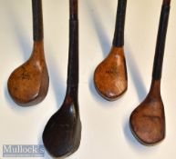 Selection of bulger scare neck golf woods (4) A Patrick brassie^ early R Hunter brassie^ J Neaves