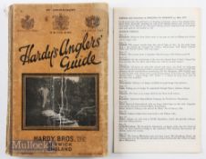 1930 Hardy’s Anglers’ Guide 52nd Edition with stepped index^ rear cover loose^ plus additions and