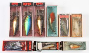 7x Rapala Lures includes various examples^ Jointed^ Risto Rap etc^ together with ABU lures all in
