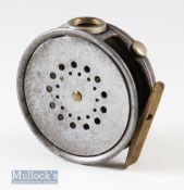 Hardy Bros Alnwick 3 3/8” Dup Mk II ‘The Perfect’ alloy fly reel ribbed brass foot^ agate line