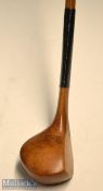 Fine Alick Marling golden dog wood scare neck baffie – with original hide grip with underlisting