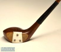 Fine Geo Snowden late scare neck stained persimmon driver - fitted with unusual aluminium central