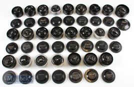 Collection of 24x Mitchell spare spools including mainly 300 sizes^ some loaded with line^ some