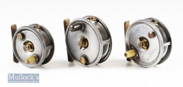 Reuben Heaton ‘Army & Navy London’ 3” alloy fly reel together with another un-named 3 ¼” alloy fly