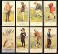 Scarce part set of 8 (of 50) Cope Bros & Co golf cigarette cards - titled “Cope’s Golfers” c1900