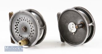 J J S Walker Bampton & Co Alnwick 2 7/8” alloy trout fly reel in Uniqua style together with a C.