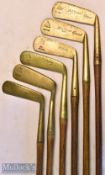 Collection of J.B Halley brass putters (6) to incl 2x Gems and 4 straight blades - all with grips