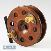 Scarce Hardy Bros Alnwick Ocean pattern 5” wooden Scarborough type sea reel with maker’s oval mark