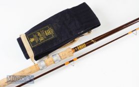 Good Hardy Made in England Swing Tip Fibalite rod – 8ft 9in 2pc with red agate lined tip guide –