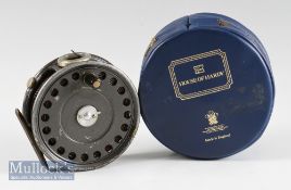Hardy Bros ‘St George’ 3 ¾” alloy fly fishing reel with agate line guide (good)^ ribbed brass