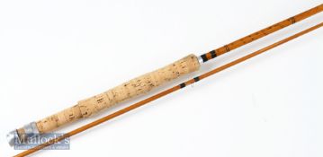 Good Constable of Bromley England “The C.C. Lightweight” split cane trout fly rod – 9ft 2pc with red