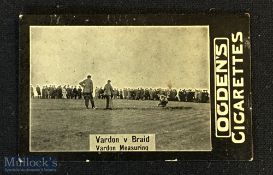 Ogdens Tabs real photograph golf card – titled “Vardon v Braid-Vardon Measuring” - plane back slight