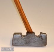 Unusual Heavy Rectangular block style centre shafted putter – with 2x face angles one negative and