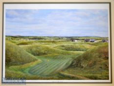 Richard Chorley signed colour lithograph golfing print - “The Dell Green - Lahinch Golf Course”