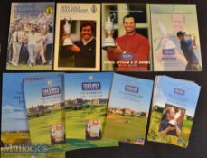 Collection of Official Open Golf Championship signed winners programmes and Daily Draw sheets from