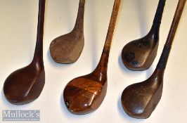 Selection of varying size golf club woods (5) - “Plus” model large head drive^ A. Andrews large