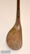 Interesting and early D Anderson & Son St Andrews large dark stained mallet head putter – with clear