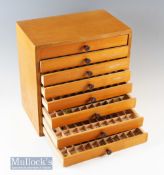 Wooden Fly reservoir containing 300+ assorted dry and wet flies having eight drawers with