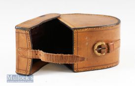 Hardy Bros Alnwick Leather block reel case for 4 ½” Silex appears in good condition with maker’s