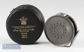 Hardy Bros England “The Perfect” 3 7/8” alloy trout fly reel with nickel silver agate lined guide^