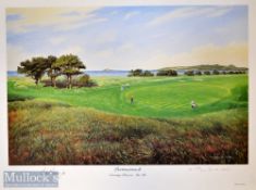 John McNulty and Christy O’Connor Jr signed ltd ed colour golf print - titled “Portmarnock Evening