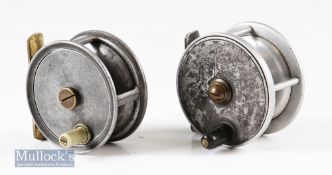 S Allcock & Co Redditch 2 ½” Black Knight alloy fly reel with on/off check^ smooth brass foot^