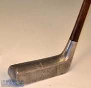 Interesting Cowan Duplex Alloy long rectangular high ridge crown putter – short bore thro’ hosel –