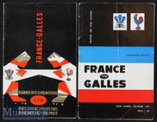 1961 & 1965 France v Wales Rugby Programmes (2): the former being the first of the regular