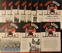 1953/54 Manchester United Home Football Programmes to include Nos 1^ 2^ 3^ 4^ 5^ 6^ 10 (x2)^ 11^