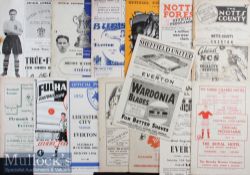 1952/53 Everton Away Football Programmes to include Sheffield United^ Barnsley^ Southampton^