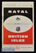 1968 British Lions at Natal Rugby Programme: 40pp^ full of info and pics^ attractive issue. Score