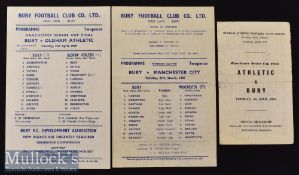 1960s Manchester Senior Cup Final Football Programmes to include 62 Bury v Manchester City^ 65^