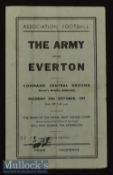 1947/48 The Army v Everton Football Programme friendly match date 27 Oct^ at Command Central ground^