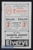 1936 Ireland v England Rugby Programme: Some wear but thoroughly acceptable detailed^ interesting