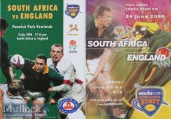South Africa v England Rugby Programmes (2): Lovely issues from Cape Town 1998^ last test^ and