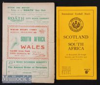 1951 South African Springbok Tour Rugby Programmes (2): Issues from the internationals v Wales and v