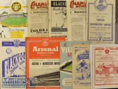 Selection of Manchester United 1950s Away Football Programmes to include 47/48 Wolverhampton