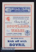 1948 Wales v Scotland Rugby Programme: A 14-0 Wales win and an 8pp Cardiff issue with news^ teams