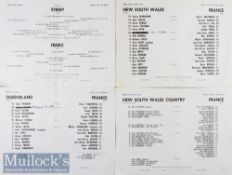 1971 France rugby tour of Australia rare team sheets (4): The centre team spreads only^ from the
